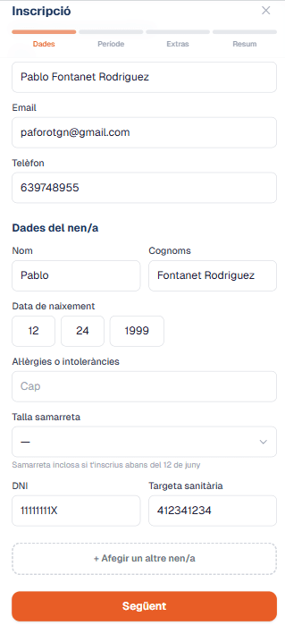 Online registration form: goodbye to paperwork and WhatsApp chaos